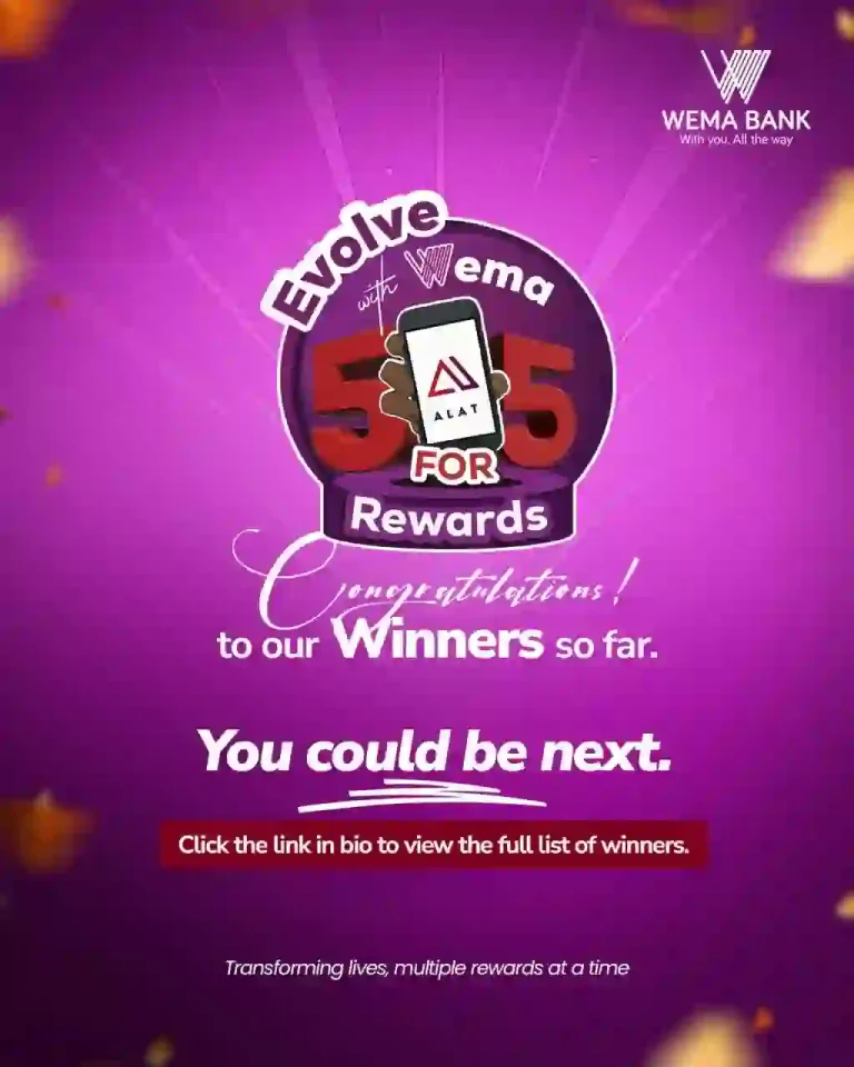 Wema Bank's 5 for 5 Rewards Delivers ₦17.96 Million to 273 Customers in One Month