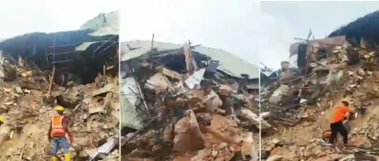 Three-storey hostel collapses in Anambra, trapping students Three-storey hostel collapses in Anambra, trapping students