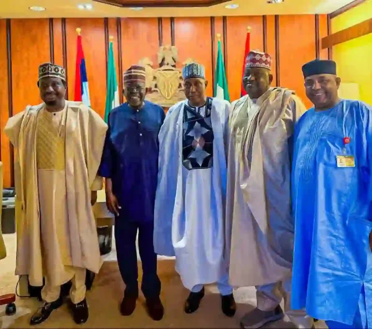 Tinubu Receives Defecting NDC Chieftains Hanga, Gaya At Villa