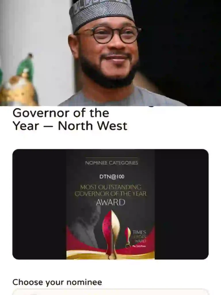 Click to Vote Zamfara State Governor, Dauda Lawal as ‘Outstanding Governor of the Year’ North West for DTN @ 100 Click to Vote Zamfara State Governor, Dauda Lawal as ‘Outstanding Governor of the Year’ North West for DTN @ 100
