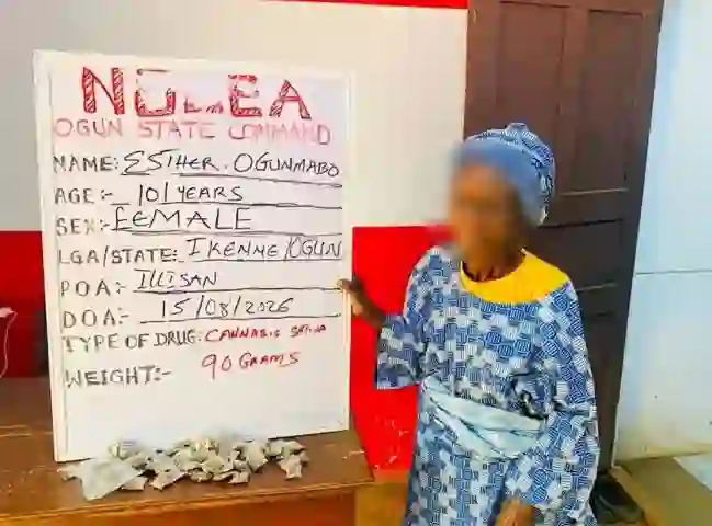 NDLEA arrests 101-year-old woman for selling cannabis in Ogun NDLEA arrests 101-year-old woman for selling cannabis in Ogun