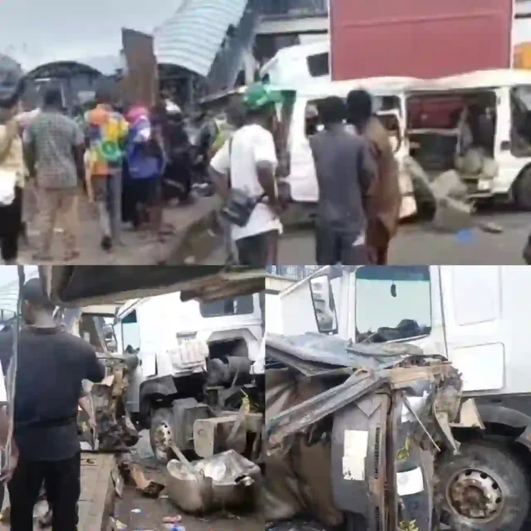 LASTMA Rescues Five Injured Passengers as 40-Foot Truck Crashes Into Two Buses in Lagos LASTMA Rescues Five Injured Passengers as 40-Foot Truck Crashes Into Two Buses in Lagos