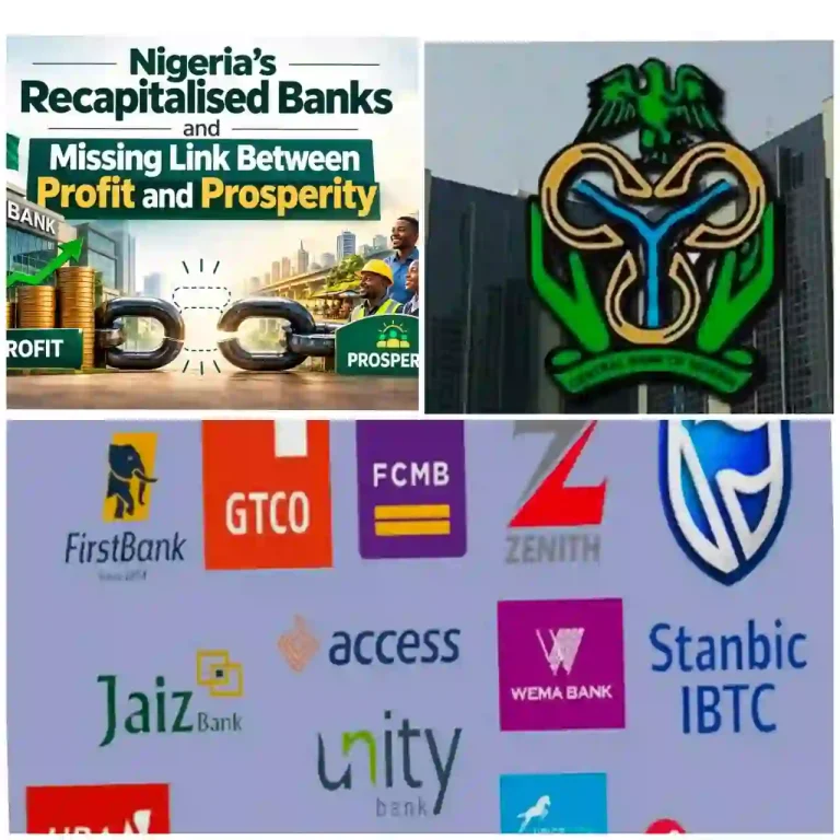 Nigeria’s Recapitalised Banks and Missing Link Between Profit and Prosperity | By Blaise Udunze Nigeria’s Recapitalised Banks and Missing Link Between Profit and Prosperity | By Blaise Udunze
